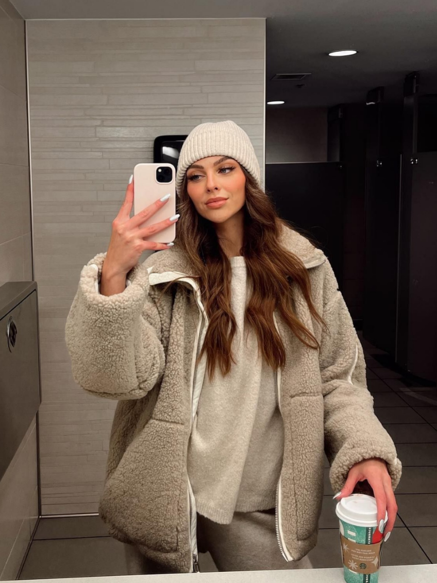 Lea - chic oversized kappa för kvinnor med textur