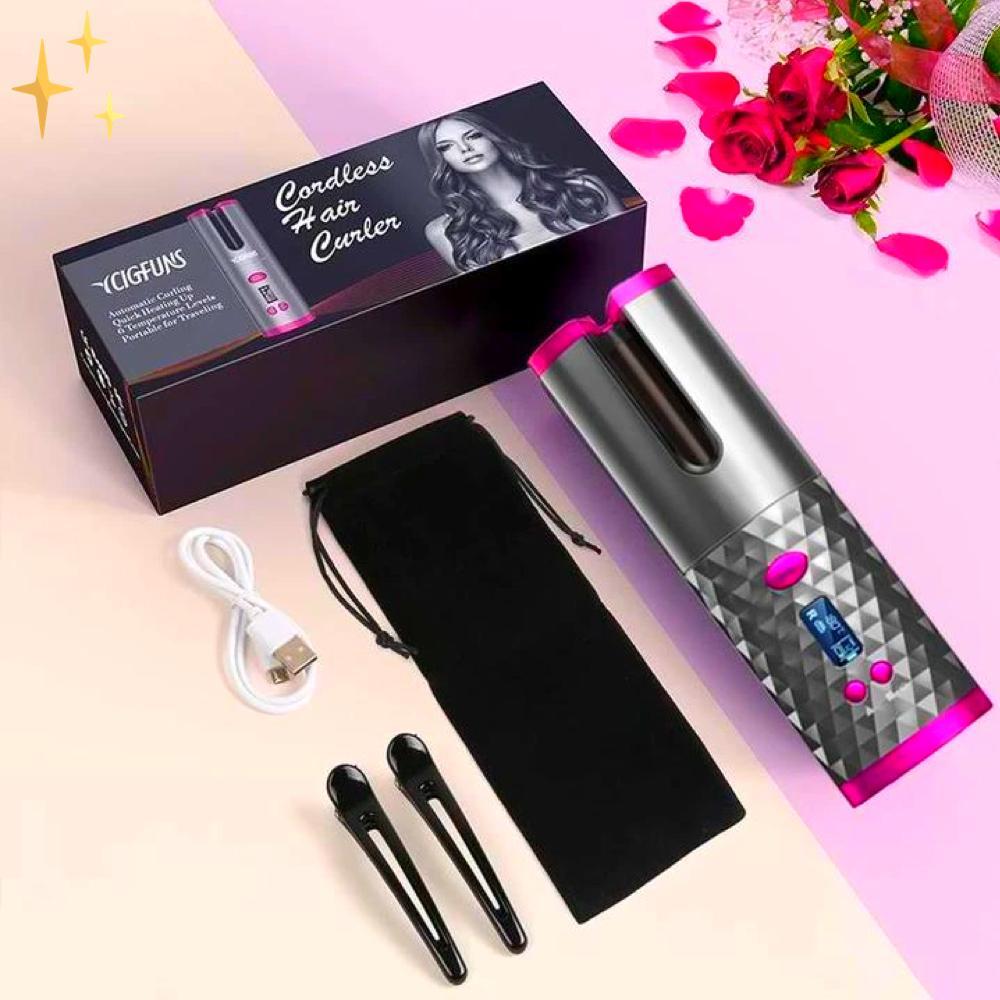CurlsEverywhere™ Trådlös Automatisk Hårlock, 100 % Säker | Feel Gorgeous - Tillfällig FREE Clip Pack värd 20,-.