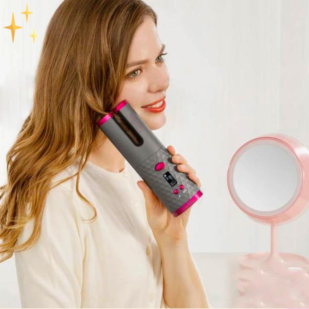 CurlsEverywhere™ Trådlös Automatisk Hårlock, 100 % Säker | Feel Gorgeous - Tillfällig FREE Clip Pack värd 20,-.