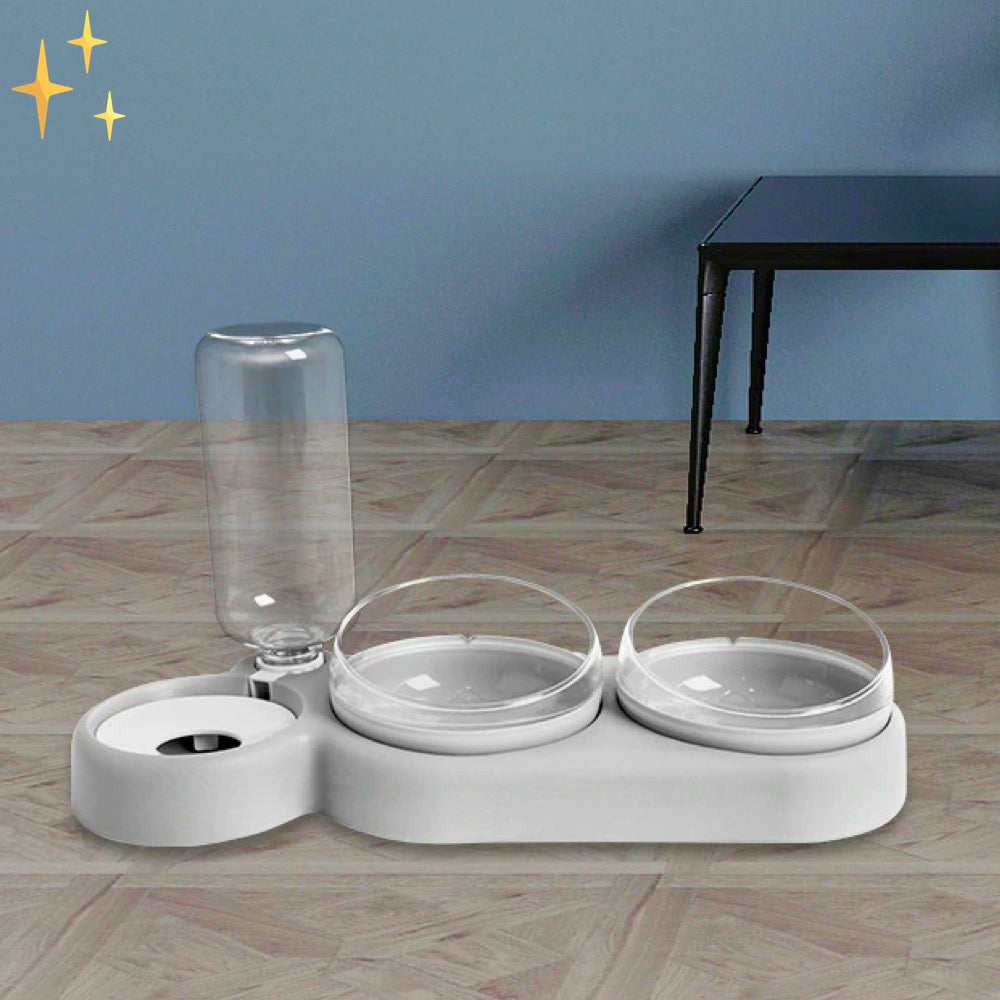 PetPantry™ 3-i-1 Automatisk Vatten- och Foderbricka | Ingen Risk för Att ditt kära Husdjur blir Uttorkat