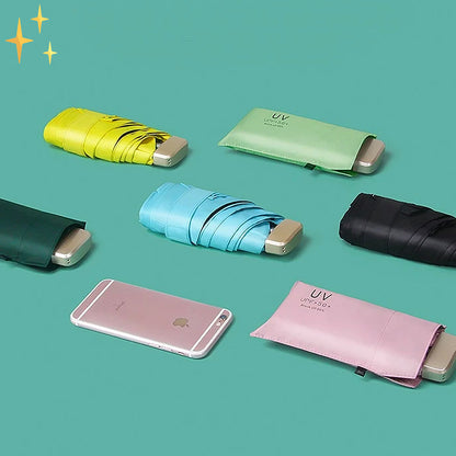2x Storm™ UPF>50+ Miniparaply i telefonstorlek | Det är slut med att bli blöt i regnet, alltid förberedd!